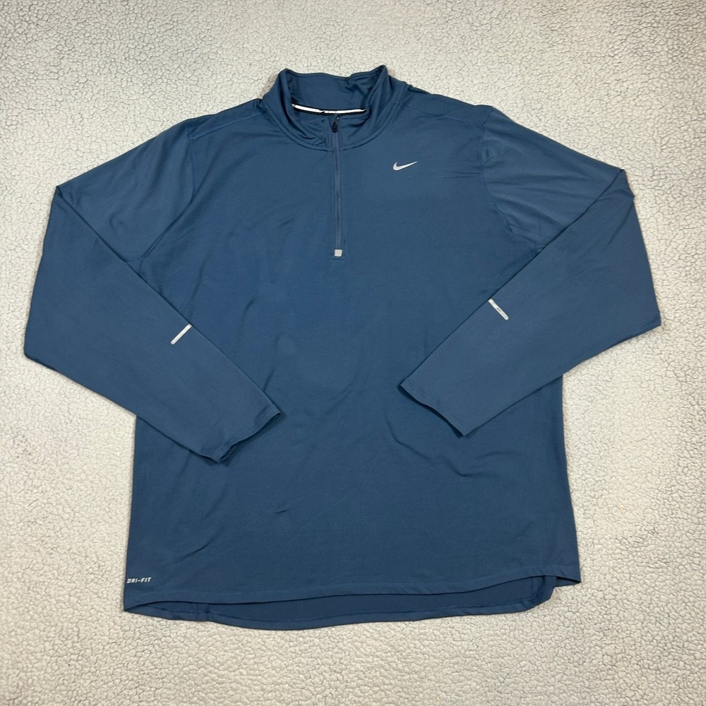 Nike Jacket Men's XXL Blue Dri-Fit Running 1/4 Zip Lightweight Nike‎ Element